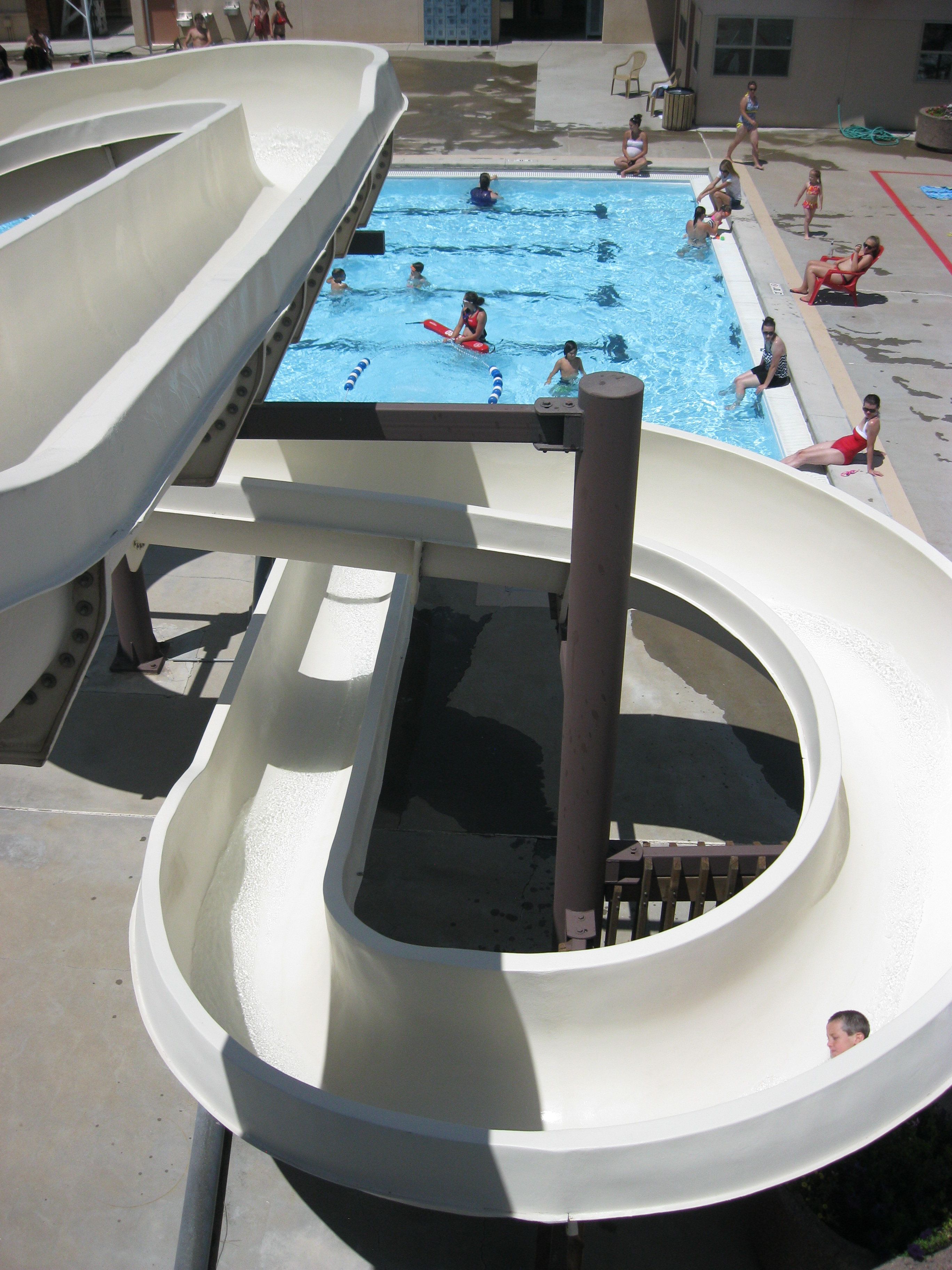Outdoor Pool Waterslide Middle